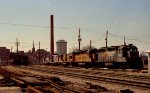 CSX 6677 sits with other locos at the south end of the yard